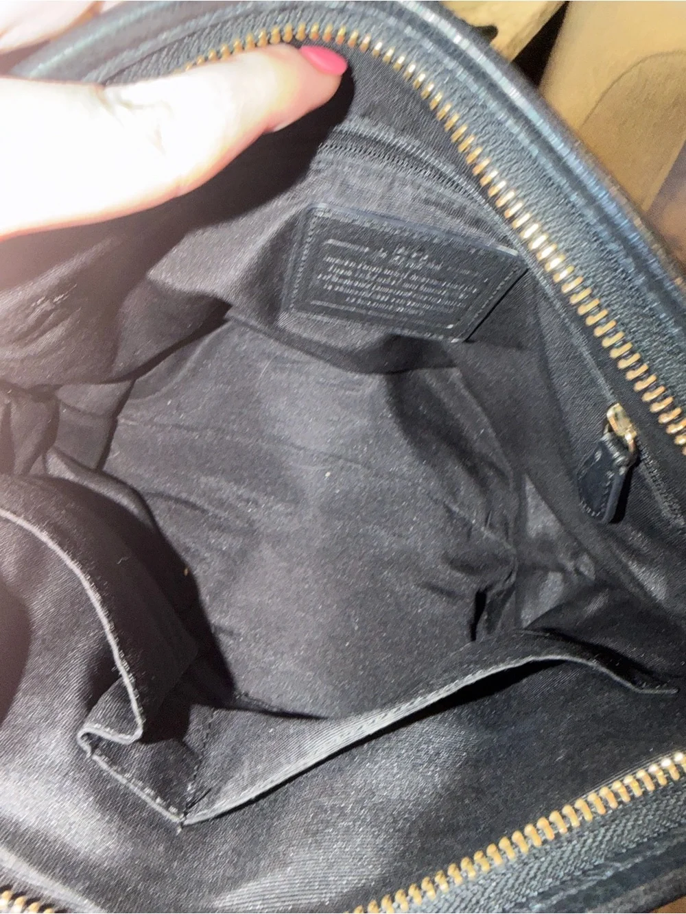 Coach black Pebbled Leather Messenger Crossbody
